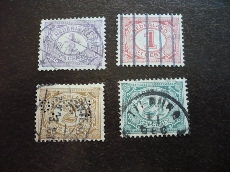 Stamps - Netherlands - Scott# 55-56,59-60 - Used Part Set of 4 Stamps