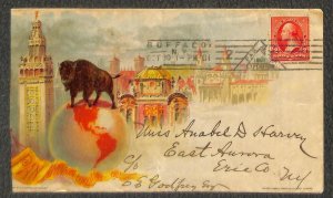 USA 267 STAMP BUFFALO NY PAN AMERICAN EXPOSITION CANCEL ADVERTISING COVER 1901