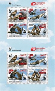 Guinea-Bissau - 2021 WWF 60 Years & Birds - 8 Stamp Sheet - GB210231d1