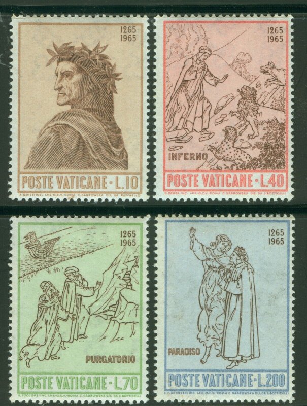 Vatican 1965 Dante by Raphael Set Scott #410-413 MNH