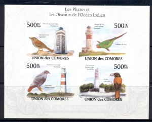 Comoro Is 2010 Lighthouses & Birds of the Indian Ocean MS IMPERF MUH