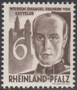 Germany French Zone Rhine Palatinate 1948-49 MNH Sc #6N33 6(pf) Ketteler