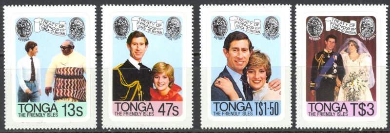 Tonga Sc# 485-488 MNH 1981 Royal Wedding