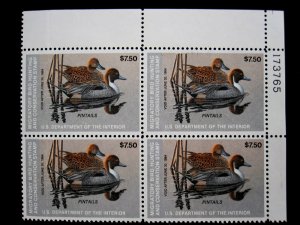 US - SCOTT# RW50 - PLATE BLOCK 4 - MNH - CAT VAL $60.00