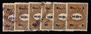 Denmark 1927 Cigar Revenues 10o - 90o Used - S36903