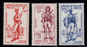 French Equatorial Africa  AEF Scott B8A-B8C MH* 1941 Vichy stamp set