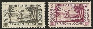 French Polynesia 80-81, mint,  hinge remnants  1934. (F333)