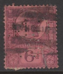 Great Britain Sc#119 Used Private Perfin Tear bottom right
