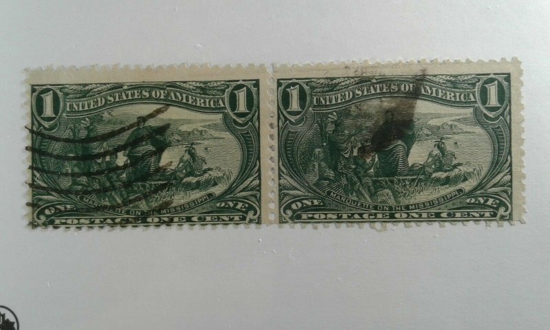 US #285 used pair e21.1 12804