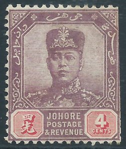 Malaya - Johore, Sc #106, 4c MH