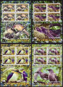 Cook Is. WWF Land birds 4 Sheetlets A 2005 MNH SC#1270-1273 SG#MS1474