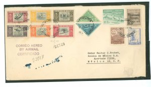 Bolivia 354/C156 1953 Airmail cover to Mexico 1953 Vertical crease at right