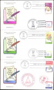 #1805-10 Letter Writing Collins FDC Set