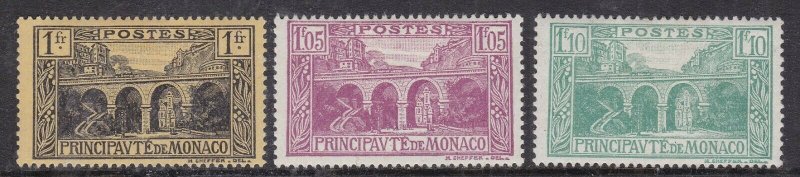 MONACO ^^^^^^1921-33  YVERT #  95-97  hinged  high values $ @ lar776mona