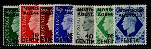 MOROCCO AGENCIES GVI SG165-171, 1935-52 complete set, M MINT. Cat £48.