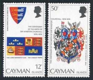 Cayman 352-353,353a,MNH.Michel 347-348,Bl.6. Sir Winston Churchill-100,1974.