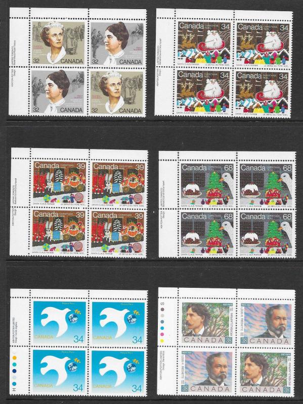 CANADA (79) Plate/Imprint Blocks ALL Different Mint Never Hinged FV=C$146.12