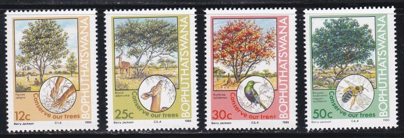 Bophuthatswana # 169-172, Tree Conservation, NH, 1/2 Cat.