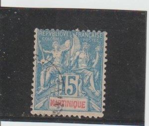 Martinique  Scott#  40  Used  (1892 Navigation and Commerce)