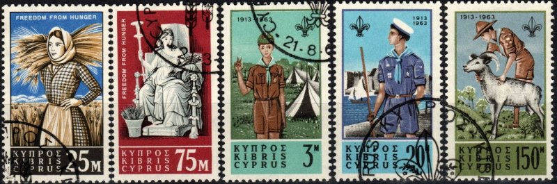 Cyprus #222-6 F-VF Used CV $5.70 (X2835)