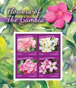 Gambia 2015 - Flowers of Gambia - Sheet of 4 stamps - Scott #3699 - MNH