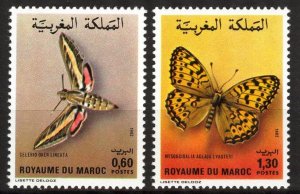 Morocco 1982 Butterflies Set of 2 MNH