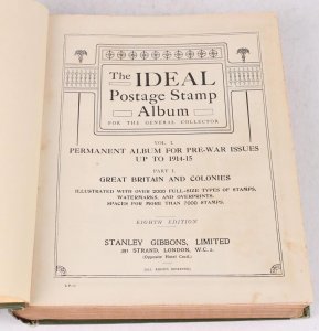 Ideal Stamp Albums 1840-1915 with Great Britain & Colonies & foreign countries.