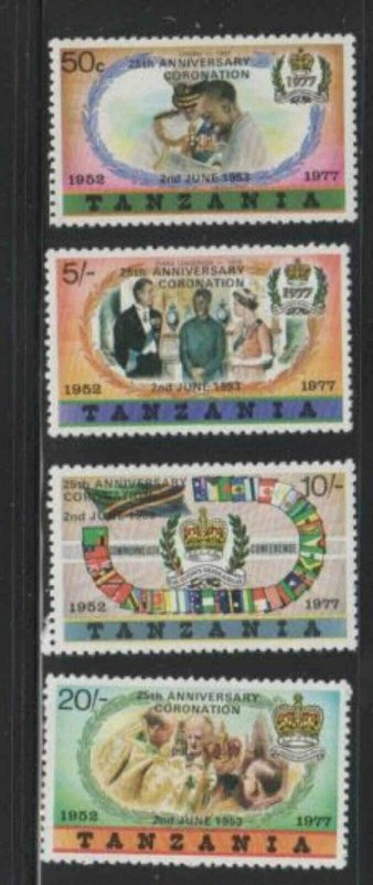 TANZANIA #99-102 1978 QEII CORONATION OVERPRINT MINT VF NH O.G
