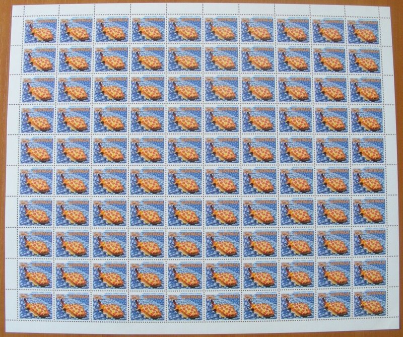 Australia: 1984 25c Marine Life Great Barrier Reef (Cowrie) sheet of 100 MUH**