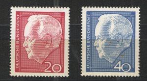 Germany - Deutsche Bundespost 1964 Sc# 881-882 MH F - Pres. Lubke