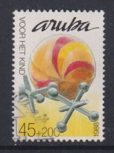 Aruba  #B13 used 1988 children`s toys  45c  jacks