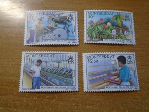 Montserrat  #  569-72  MNH   Flowers / Industry