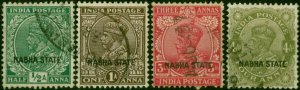 Nabha 1936-37 Set of 4 SG73-76 Fine Used