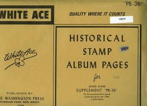 WHITE ACE suppl PB-38  U.S. commem pl blks 1986 (#13874)