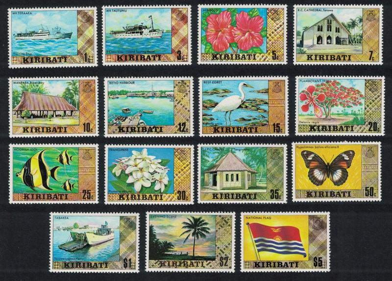 Kiribati Birds Butterfly Fish Ships Hibiscus Definitives 15v No Watermark