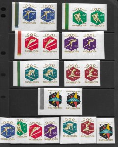 Hungary 1301-6, B217 Olympics MNH impf set X 3 vf, 2018 CV $60.00