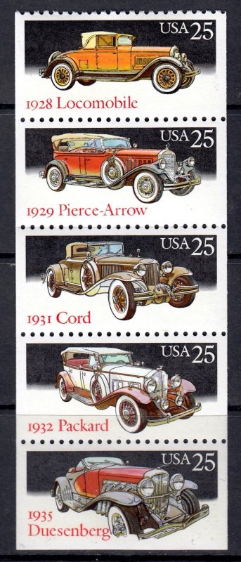 United States 1988 Cars Complete Mint MNH Set Strip SC 2385a