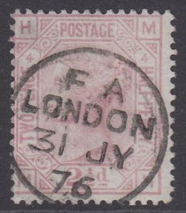 SG 141 2½d rosy-mauve plate 4. Very fine used with London CDS, 31st July 1876