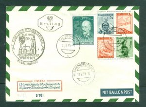 Austria. 1959 FD Cover  10 Year Child. Balloon Post.. Salzburg.Multi Franking.