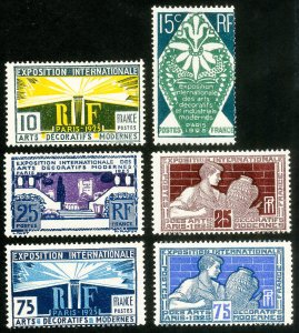 France Stamps # 220-5 MLH VF Scott Value $25.00