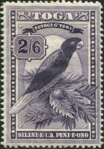 Tonga 1897 SG52 2/6d Red Shining Parrot MH