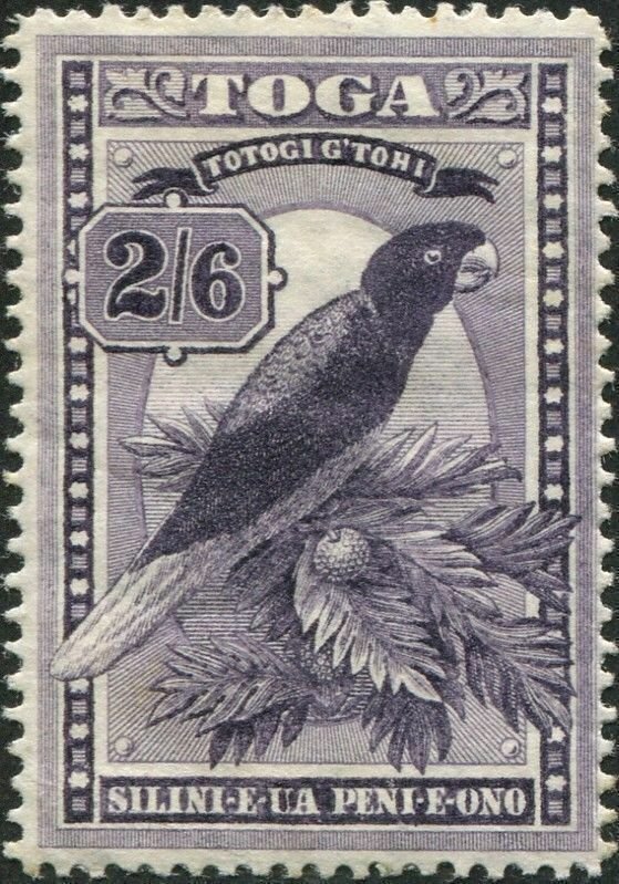 Tonga 1897 SG52 2/6d Red Shining Parrot MH