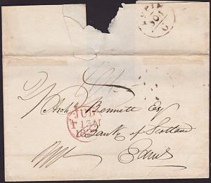 GB SCOTLAND 1822 wrapper to Edinburgh scarce APPIN mileage mark.............7236