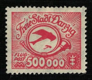 Freie Stadt Danzig, 500 000, 1923, Airmail, Posthorn and Airplane (4129-Т)