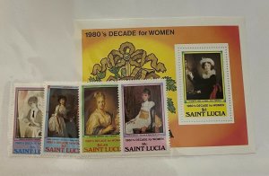 Souvenir Sheet St Lucia Scott #573-7 nh