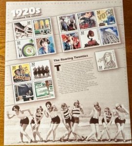 US # 3184 Celebrate The century, 1920's Pane of 15 32c stamps 1998 Mint NH