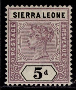 SIERRA LEONE QV SG48, 5d dull mauve & black, M MINT. Cat £13.