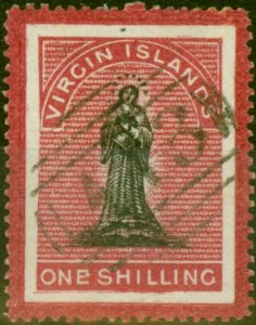 Virgin Islands 1867 1s Black & Rose-Carmine White Paper SG18 V.F.U 'A13 Duplex'