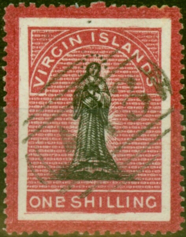 Virgin Islands 1867 1s Black & Rose-Carmine White Paper SG18 V.F.U 'A13 Duplex'