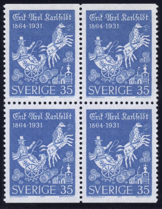 Sweden # 642 1964 Erik Axel Karlfeldt Block MNH